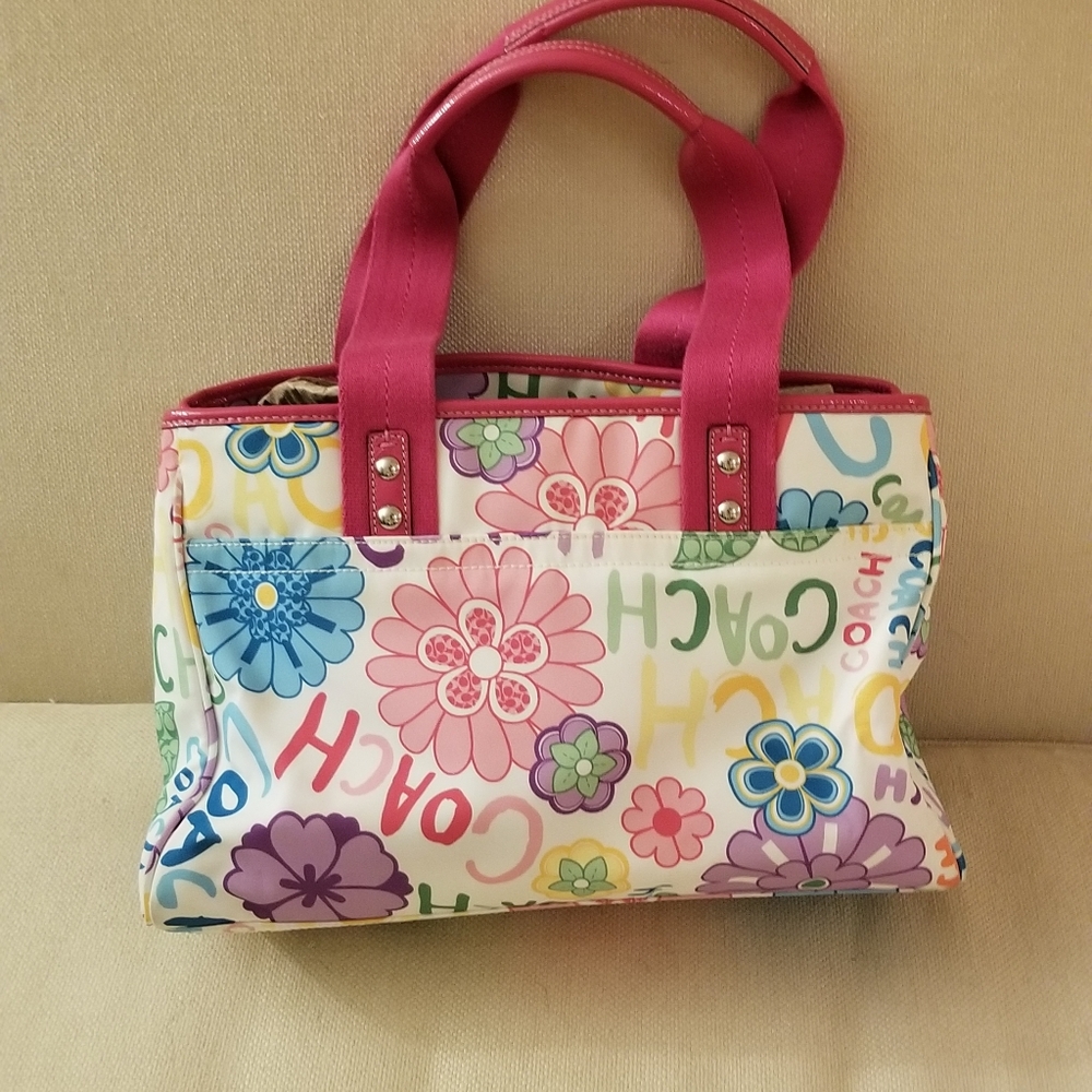 RARE Coach Floral Handbag - Picture 5 of 6